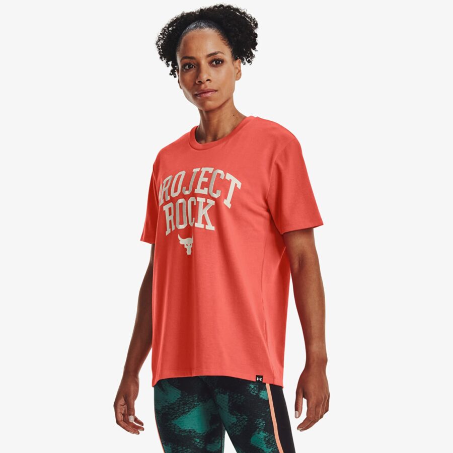 Póló Under Armour Project Rock Heavyweight Campus T-Shirt Orange S-alacsony-ár