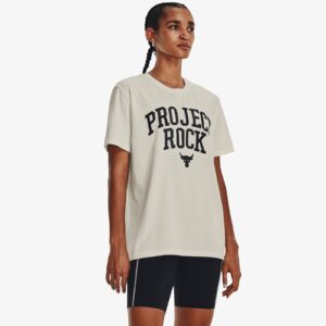 Póló Under Armour Project Rock Heavyweight Campus T-Shirt White S-alacsony-ár