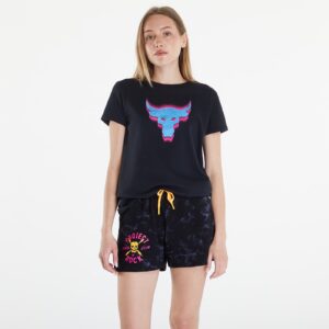 Póló Under Armour Project Rock W Underground Core T Black/ Viral Blue S-alacsony-ár