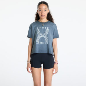 Póló Under Armour Run 96 Graphic Shortsleeve T-Shirt Black/ White Quartz XS-alacsony-ár