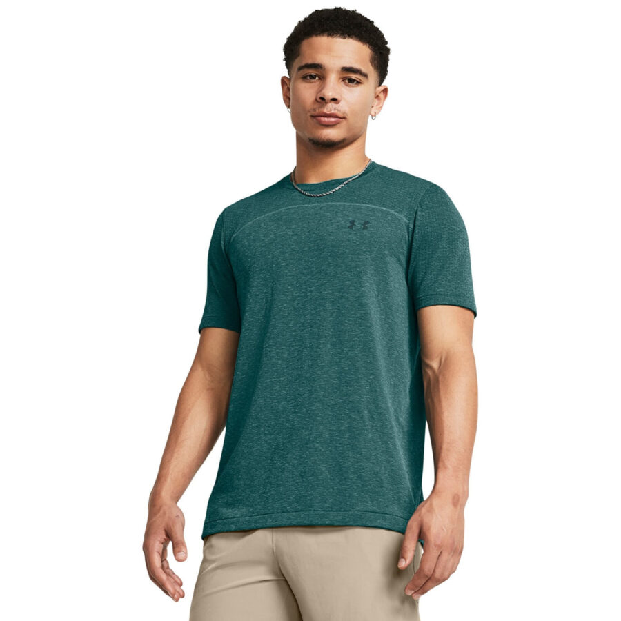 Póló Under Armour Rush Seamless Wordmark SS Blue S-alacsony-ár