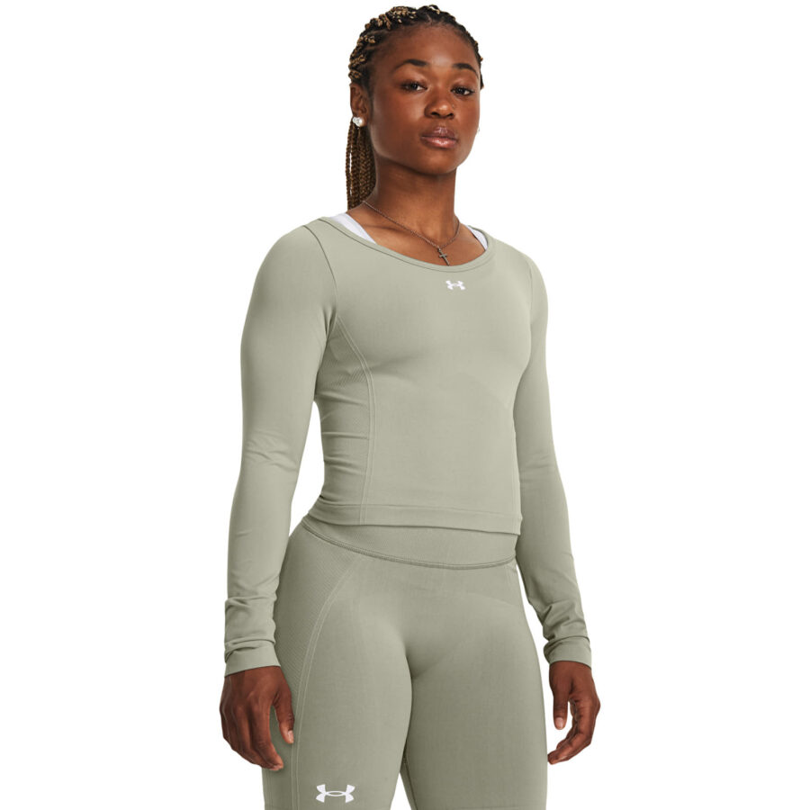 Póló Under Armour Train Seamless LS Green M-alacsony-ár