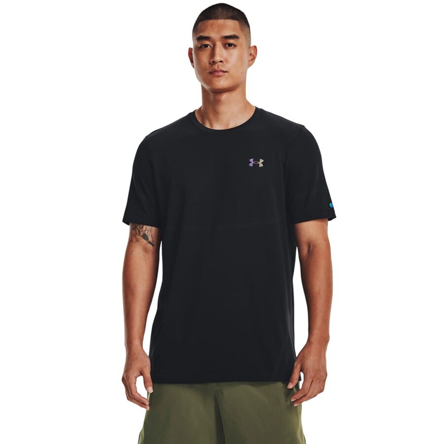Póló Under Armour Vanish Elite Seamless SS Tee Black/ Iridescent M-alacsony-ár