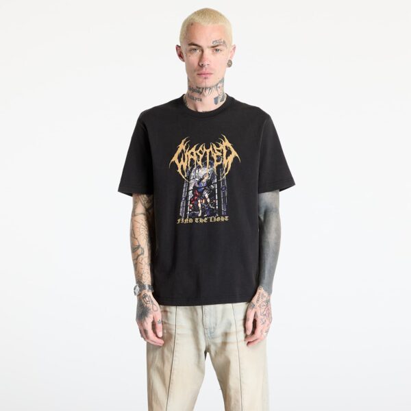 Póló Wasted Paris M Light T-Shirt Faded Black S-alacsony-ár