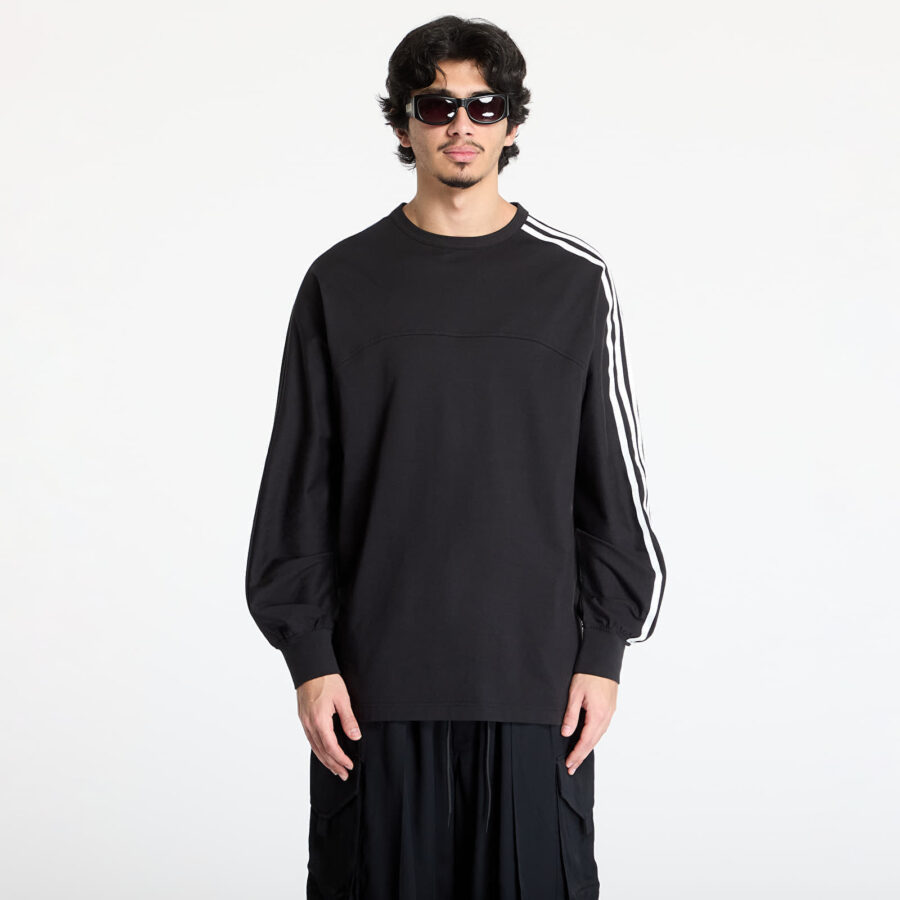Póló Y-3 3-Stripes Long Sleeve Top UNISEX Black XS-alacsony-ár