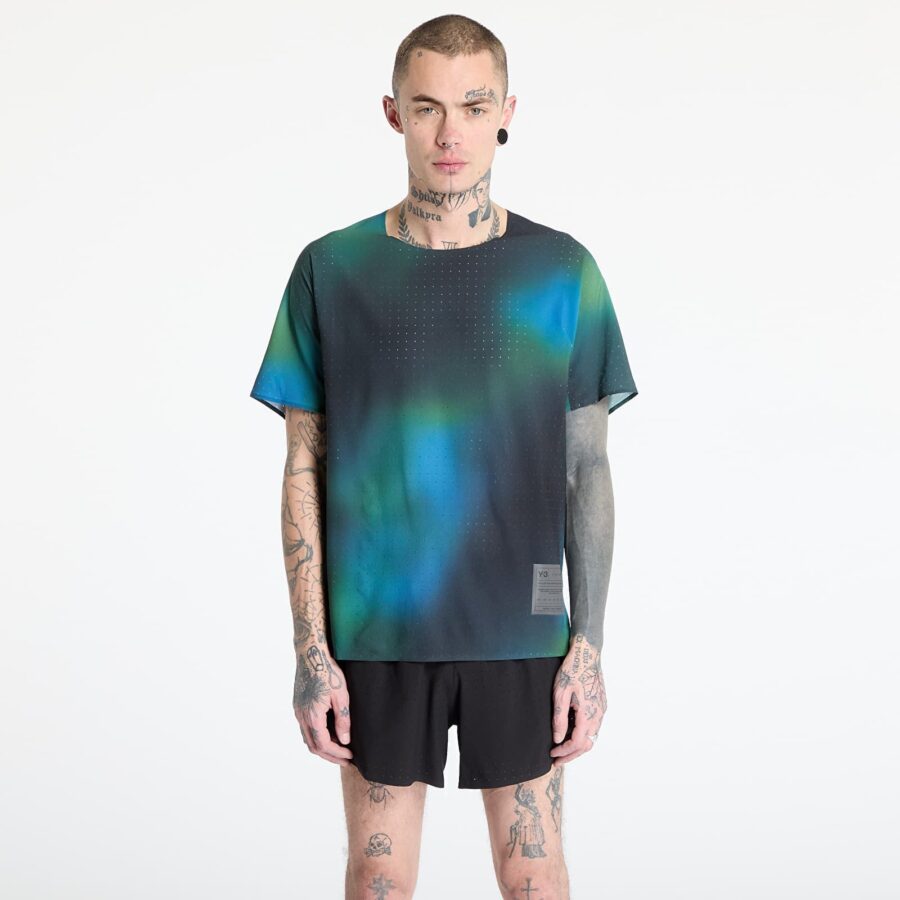 Póló Y-3 Allover Print Running Short Sleeve T-Shirt Multicolor S-alacsony-ár