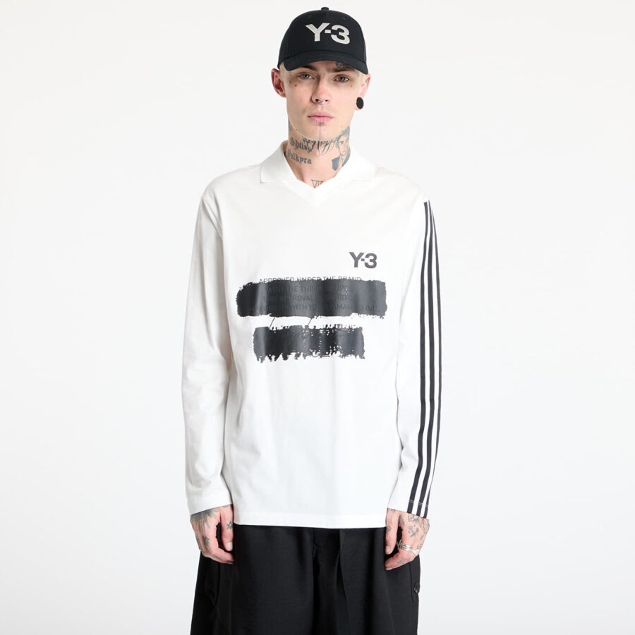 Póló Y-3 Graphic Logo Long Sleeve Top UNISEX Core White M-alacsony-ár