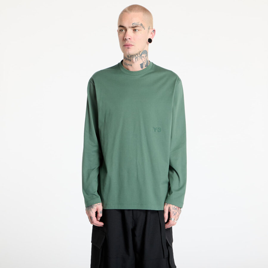 Póló Y-3 Long Sleeve Top UNISEX Green Oxide M-alacsony-ár