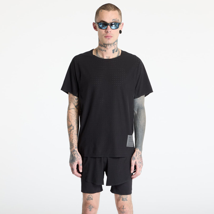 Póló Y-3 Running Short Sleeve T-Shirt UNISEX Black S-alacsony-ár