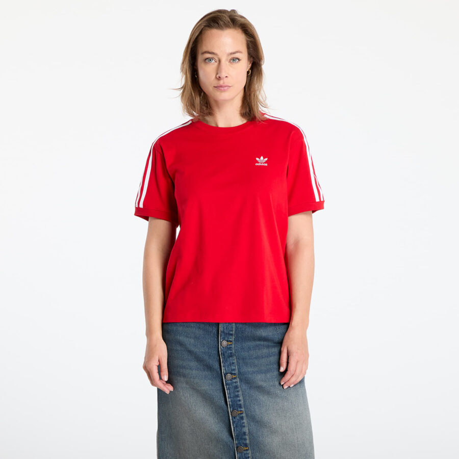 Póló adidas 3 Stripe Tee Better Scarlet M-alacsony-ár