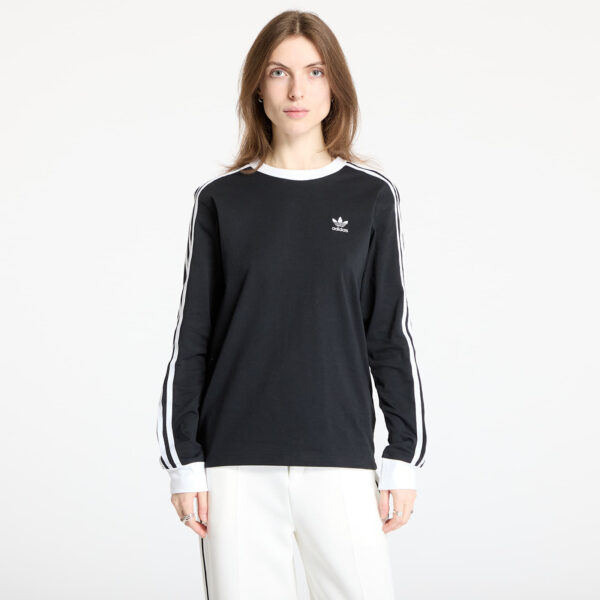 Póló adidas Adicolor 3 Stripe Regular Long Sleeve Black XS-alacsony-ár