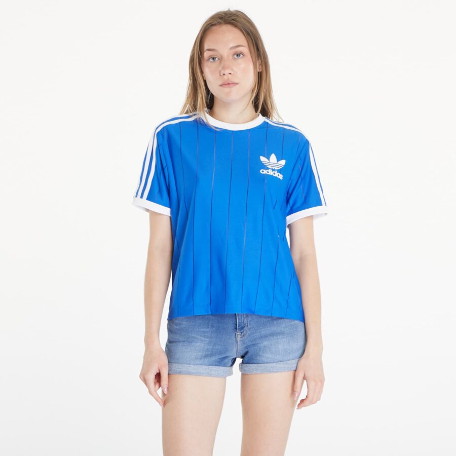 Póló adidas Adicolor 3 Stripes Pinstripe Short Sleeve Tee Blue XS-alacsony-ár