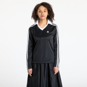 Póló adidas Adicolor Football Jacquard V-Neck Long Sleeve Tee Black/ Black M-alacsony-ár