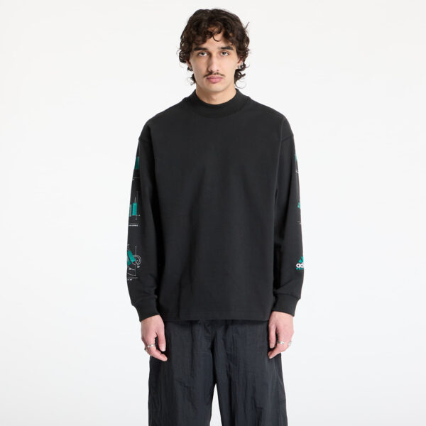 Póló adidas Equipment Long Sleeve Graphic Tee Black/ Black S-alacsony-ár