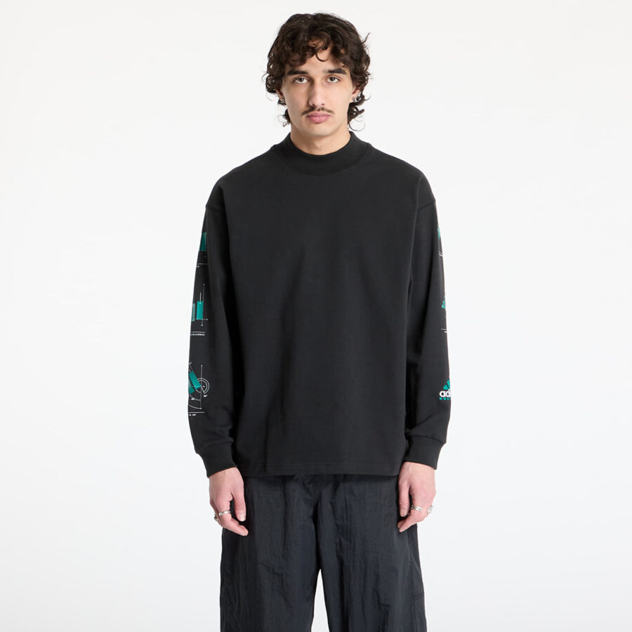 Póló adidas Equipment Long Sleeve Graphic Tee Black/ Black S-alacsony-ár