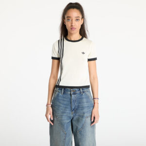 Póló adidas Knitted 3 Stripe Short Tee Cream White XS-alacsony-ár