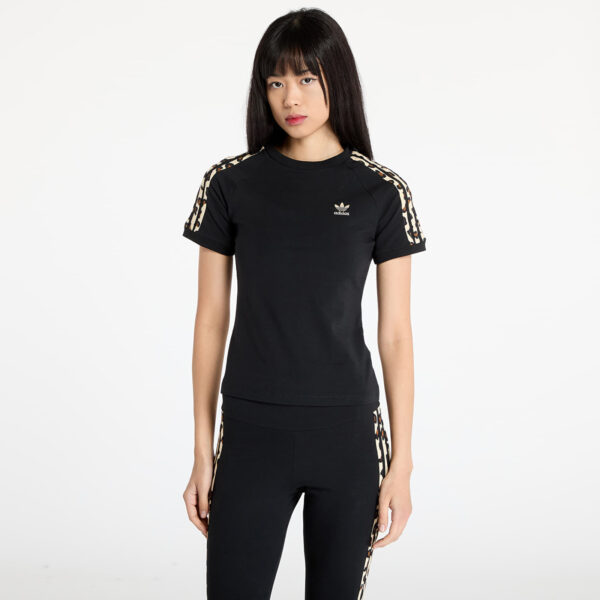 Póló adidas Leopard 3-Stripes T-Shirt Black XS-alacsony-ár