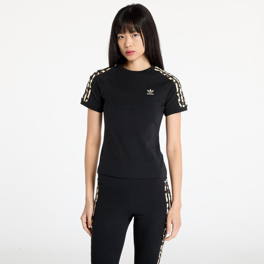 Póló adidas Leopard 3-Stripes T-Shirt Black XS-alacsony-ár