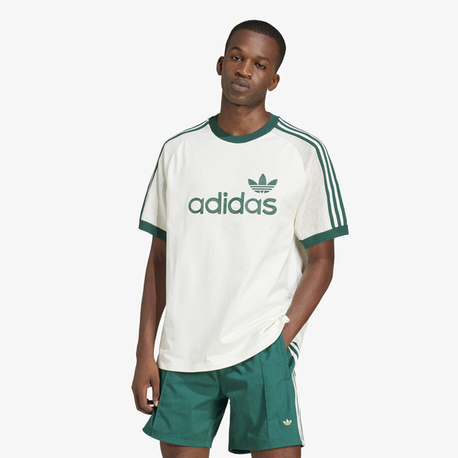 Póló adidas Premium Knitted Tee White/ Off White XXL-alacsony-ár