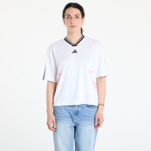 Póló adidas Tiro Cut 3 Stripes Color Block Boyfriend T-Shirt White/ Black/ True Pink S-alacsony-ár