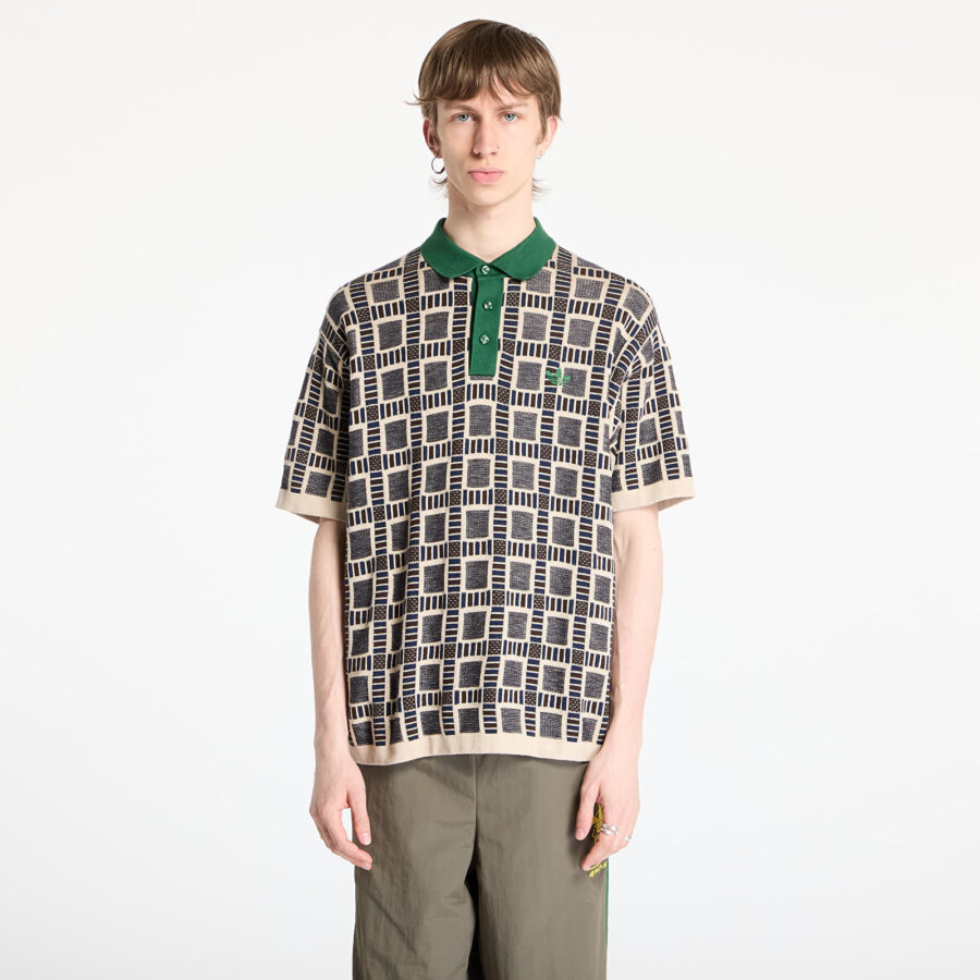 Póló adidas x Brain Dead Knit Polo Brown/ Dust Sand S-alacsony-ár