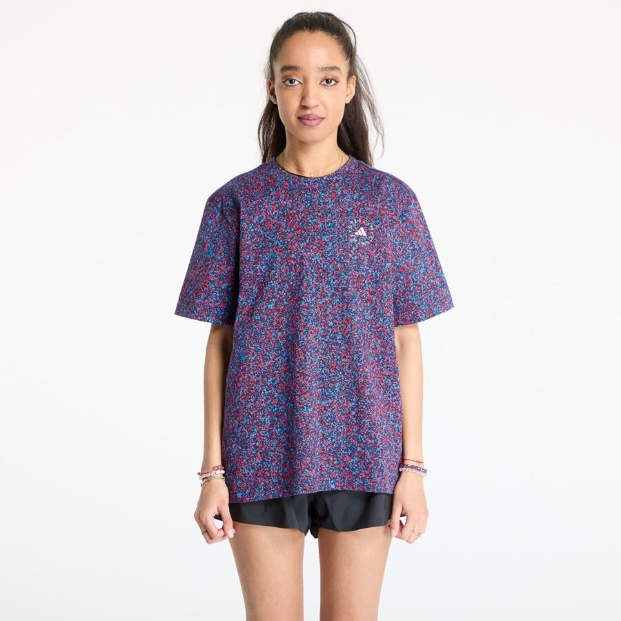 Póló adidas x Stella McCartney Printed Loose T-Shirt White/ White/ Active Red S-alacsony-ár