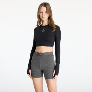 Póló adidas x Stella Mccartney Truestrength Yoga Cro-Packed Longsleeve Top Black XS-alacsony-ár