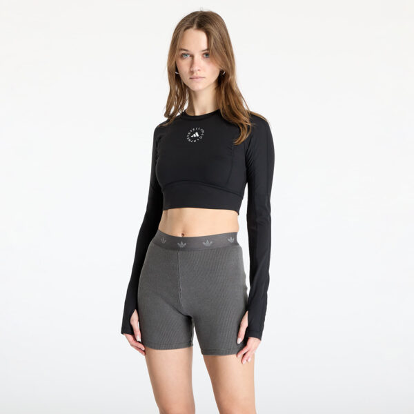 Póló adidas x Stella Mccartney Truestrength Yoga Cro-Packed Longsleeve Top Black XS-alacsony-ár