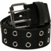 Polyester belt with eyelets black/silver