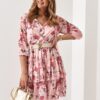 Powder dress with a tie neckline