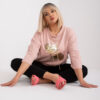 Powder pink plus size blouse with 3/4 sleeves Alinne