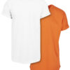 Pre-Pack Long Shaped Turnup Tee 2-Pack white+mandarin