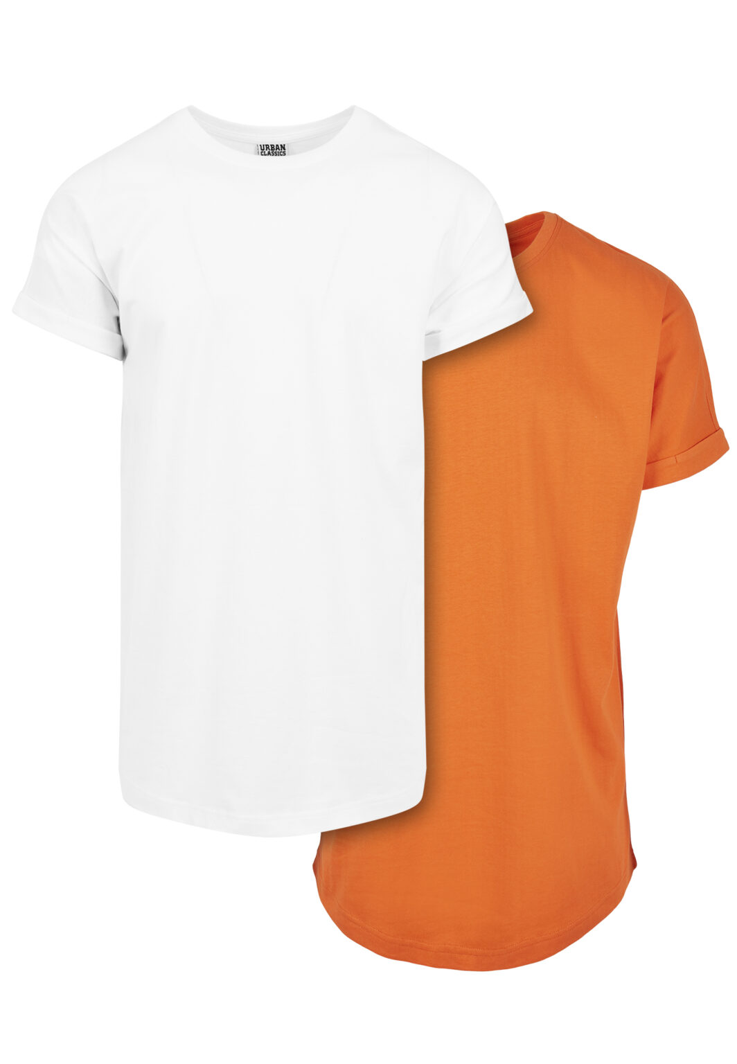 Pre-Pack Long Shaped Turnup Tee 2-Pack white+mandarin