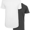 Pre-Pack Shaped Long Tee 2-Pack White+Charcoal
