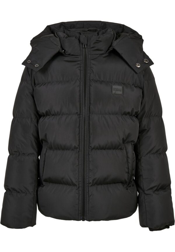 Puffer Boys' Jacket with Hood Black