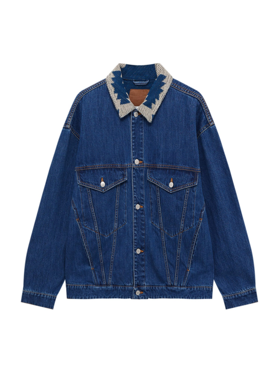 Pull&Bear Átmeneti dzseki  bézs / kék farmer-Hungary
