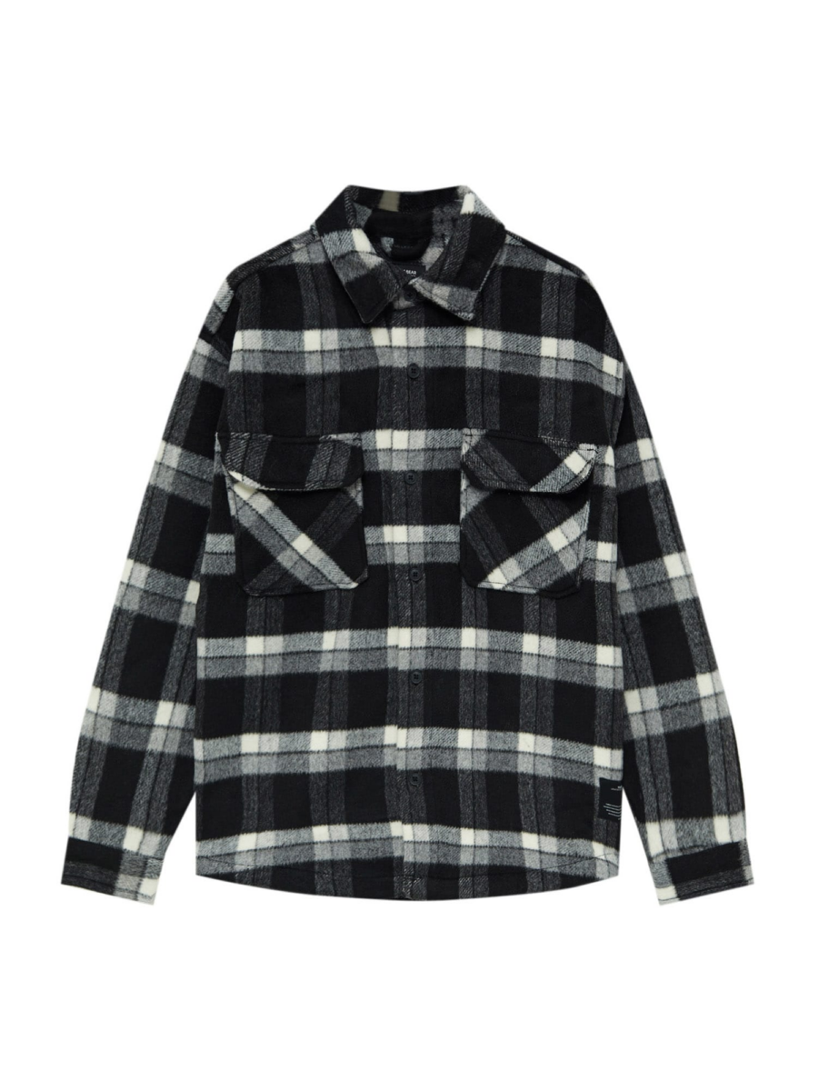 Pull&Bear Átmeneti dzseki  fekete / fehér-Hungary
