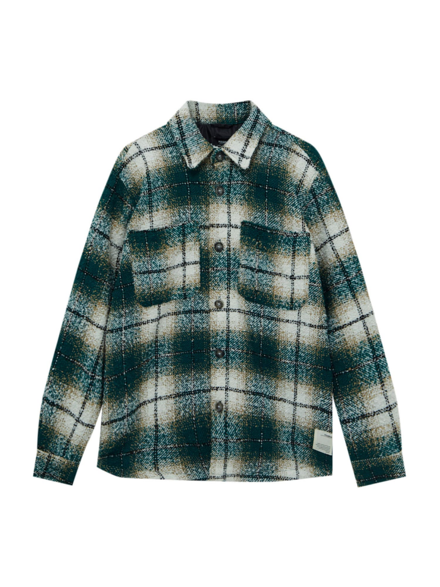 Pull&Bear Átmeneti dzseki  zerge / sötétzöld / fekete / fehér-Hungary