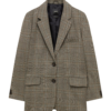 Pull&Bear Blézer  barna / szürke / khaki / fekete-Hungary