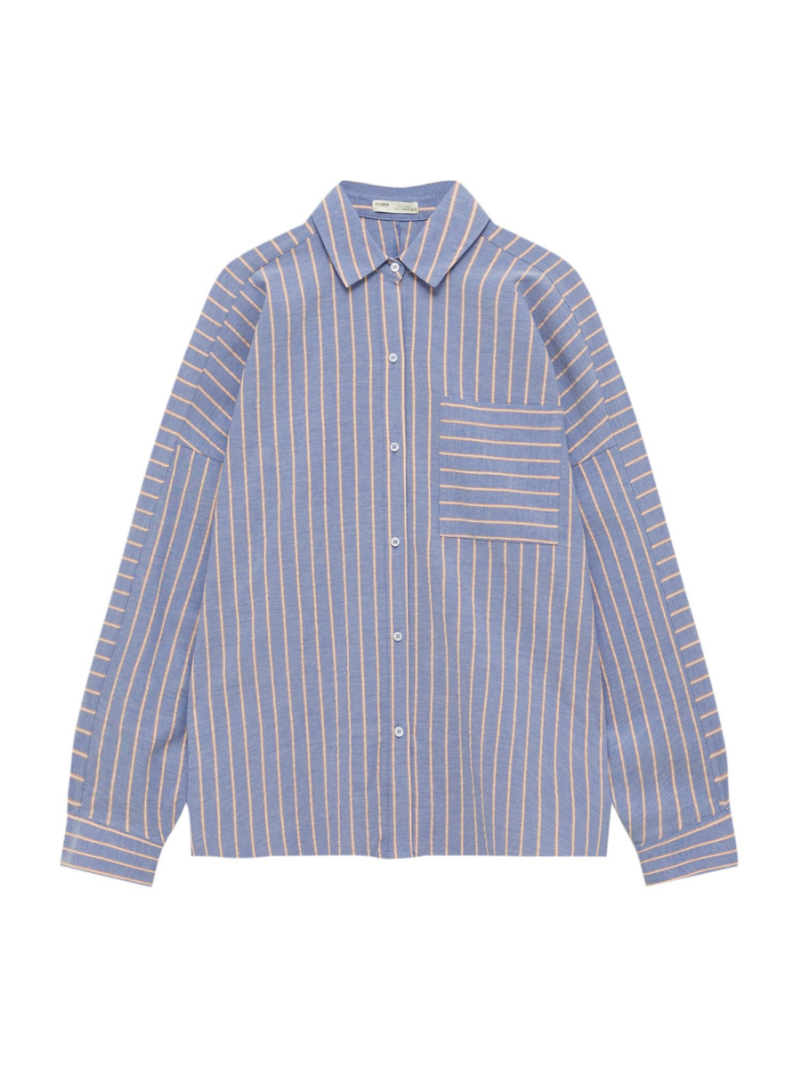 Pull&Bear Blúz  levendula / narancs / fehér-Hungary
