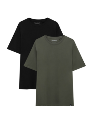 Pull&Bear Póló  olíva / fekete-Hungary