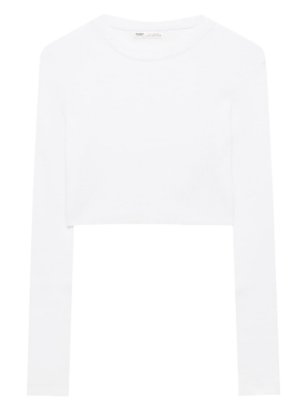 Pull&Bear Pulóver  fehér-Hungary