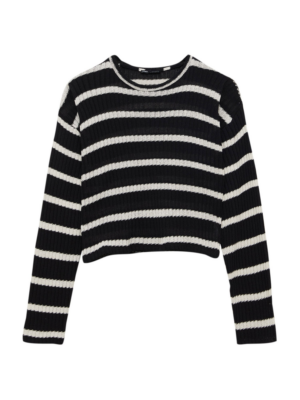 Pull&Bear Pulóver  fekete / fehér-Hungary