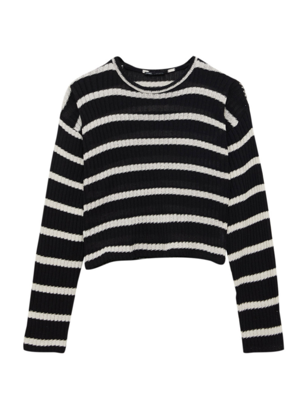 Pull&Bear Pulóver  fekete / fehér-Hungary