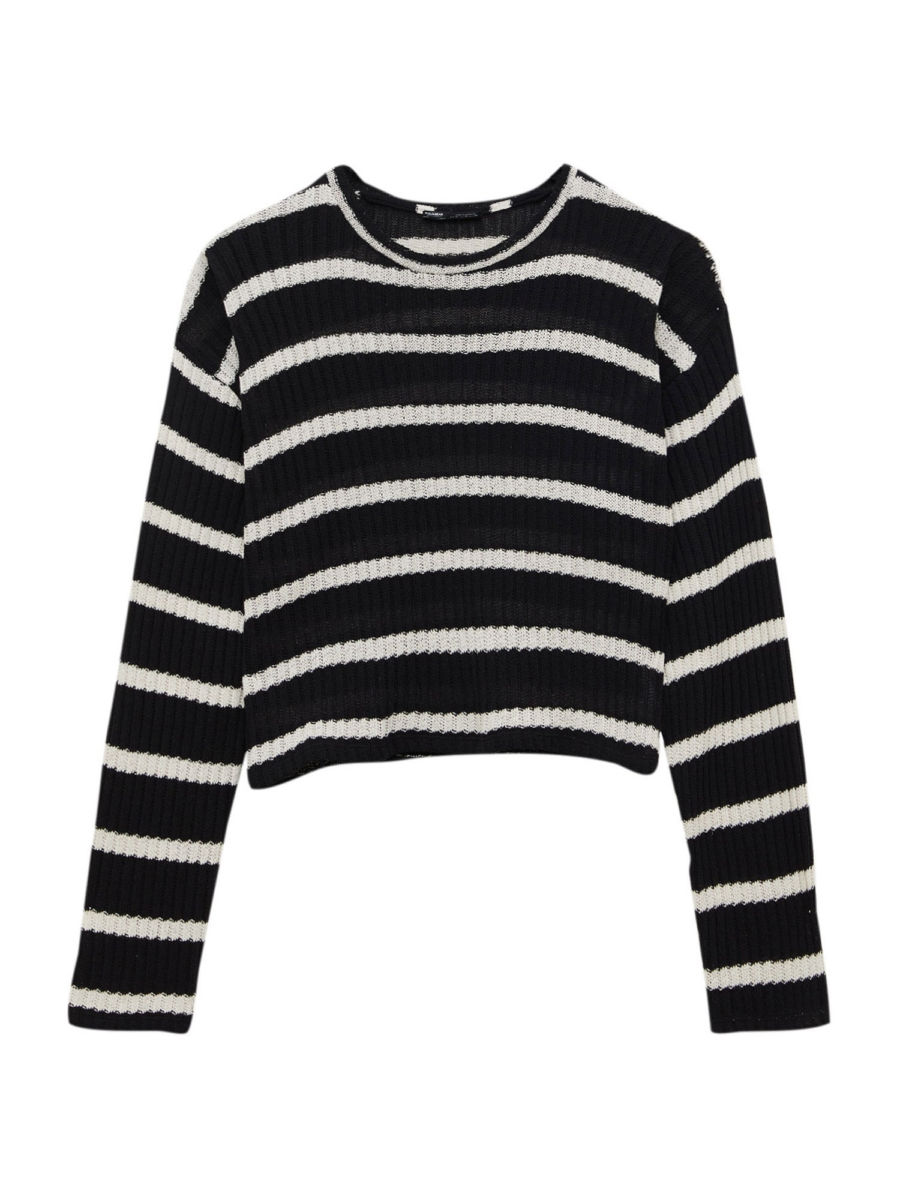 Pull&Bear Pulóver  fekete / fehér-Hungary