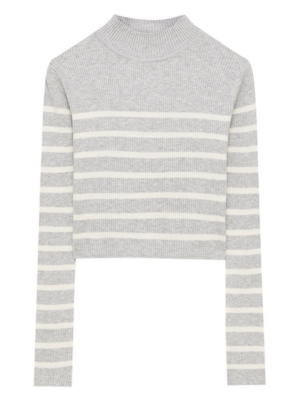 Pull&Bear Pulóver  szürke / fehér-Hungary