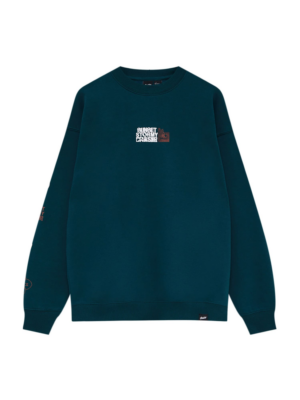 Pull&Bear Tréning póló  barna / benzin / fehér-Hungary