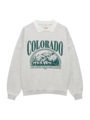 Pull&Bear Tréning póló  szürke melír / smaragd / fehér-Hungary
