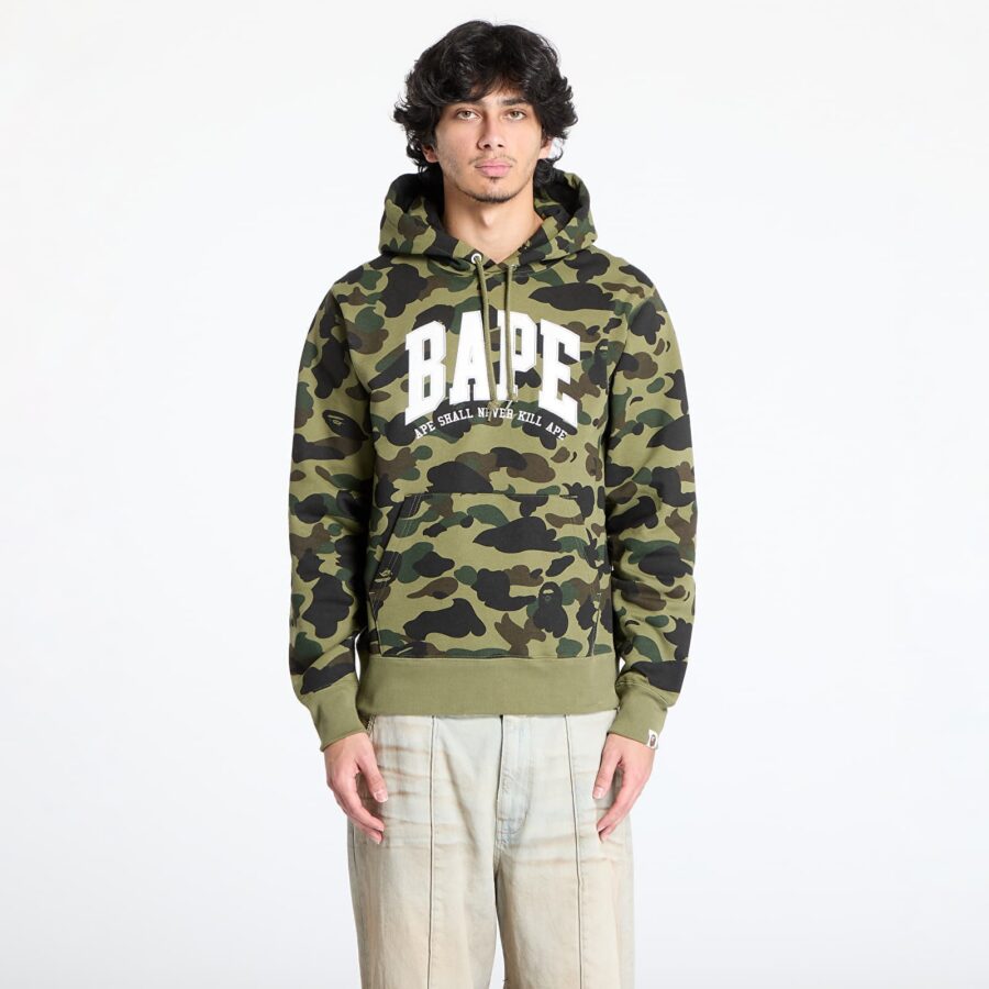 Pulóver A BATHING APE 1St Camo Bape Pullover Hoodie Green M-alacsony-ár