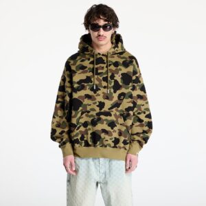 Pulóver A BATHING APE 1St Camo Jacquard One Point Relaxed Fit Pullover Hoodie UNISEX Green S-alacsony-ár